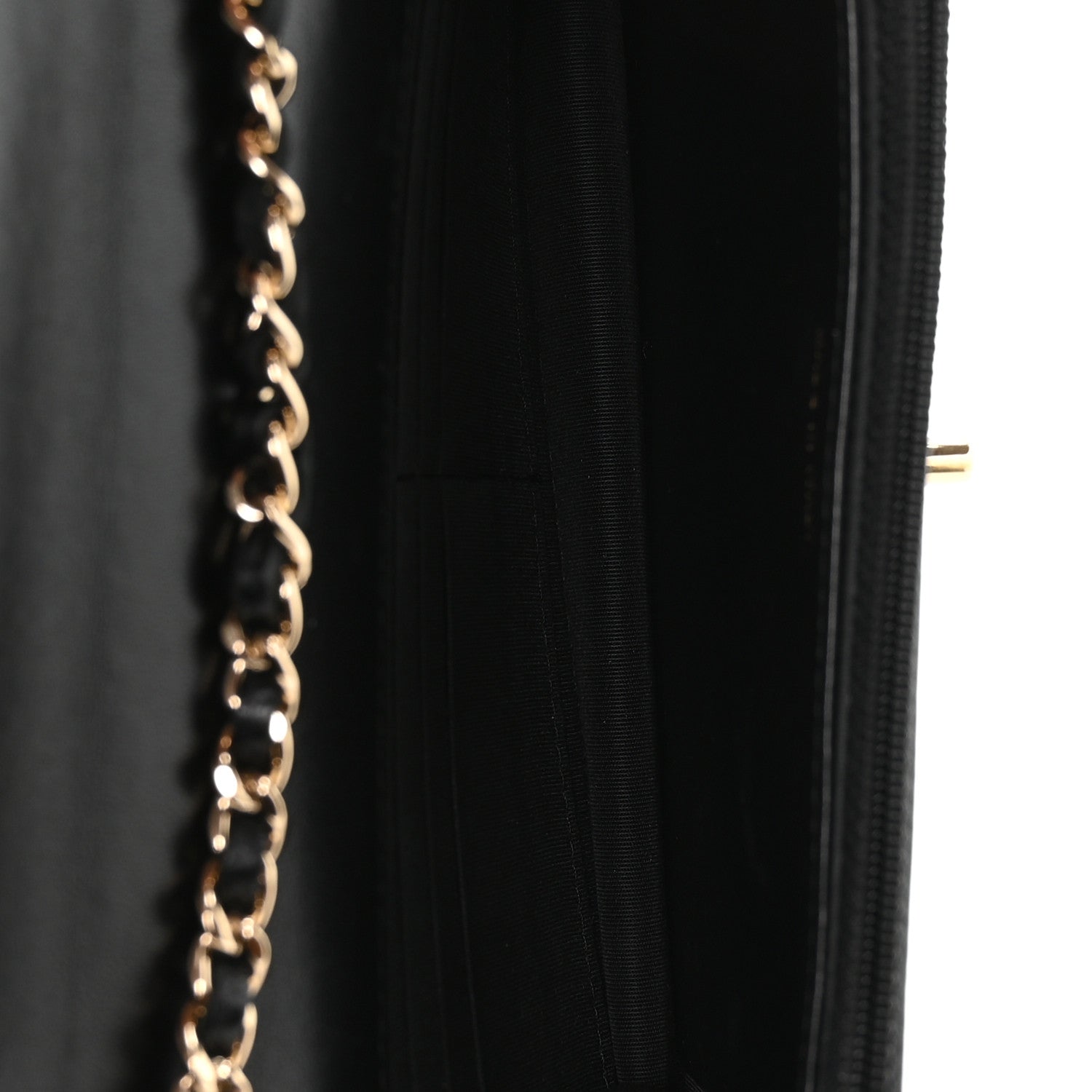 Lambskin Quilted Trendy CC Wallet On Chain WOC Black