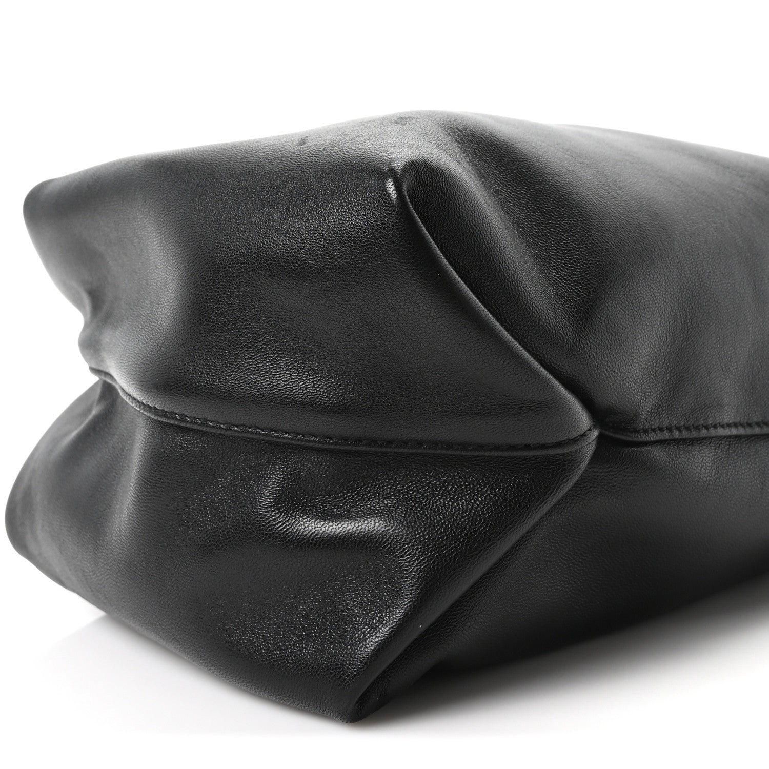 Lambskin Small Teddy Bucket Bag Black