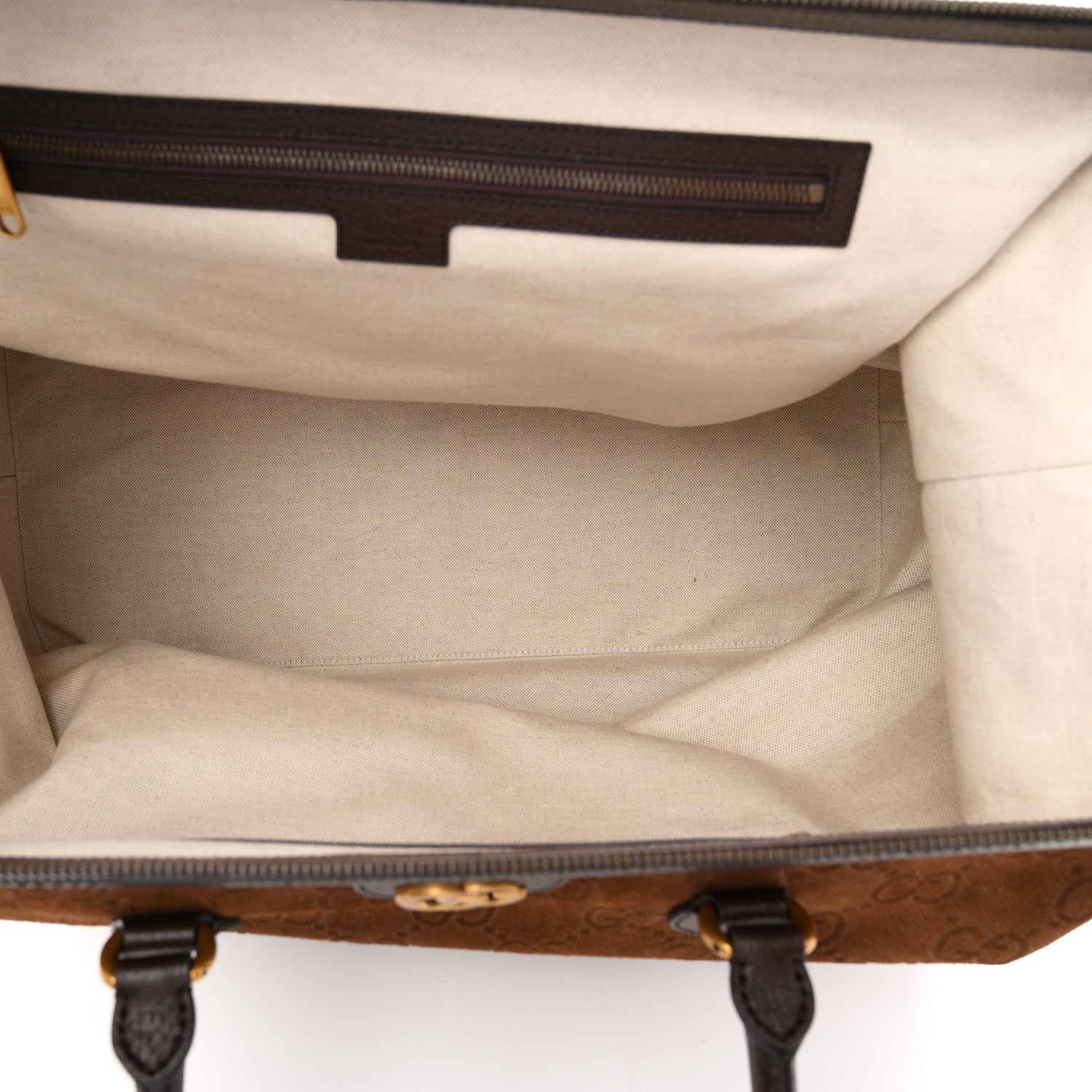Suede Jumbo GG Debossed Textured Dollar Calfskin Savoy Travel Bag Wood Brown Chocolate