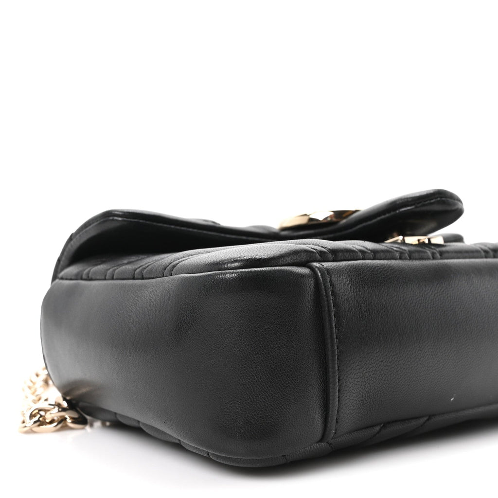 Lambskin Matelasse Small GG Marmont Shoulder Bag Black