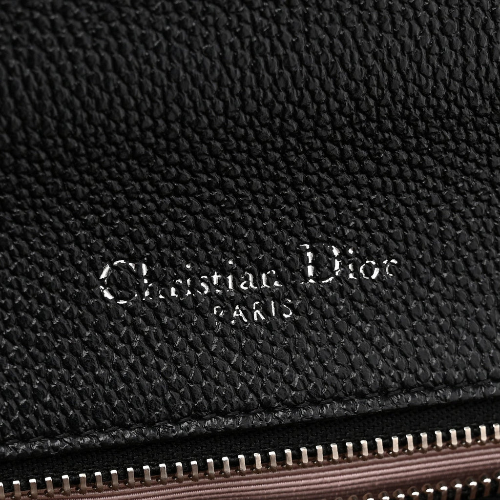 Grained Calfskin Medium Diorama Flap Bag Black