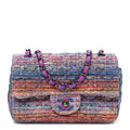 Tweed Quilted Mini Rectangular Flap Blue Pink Orange