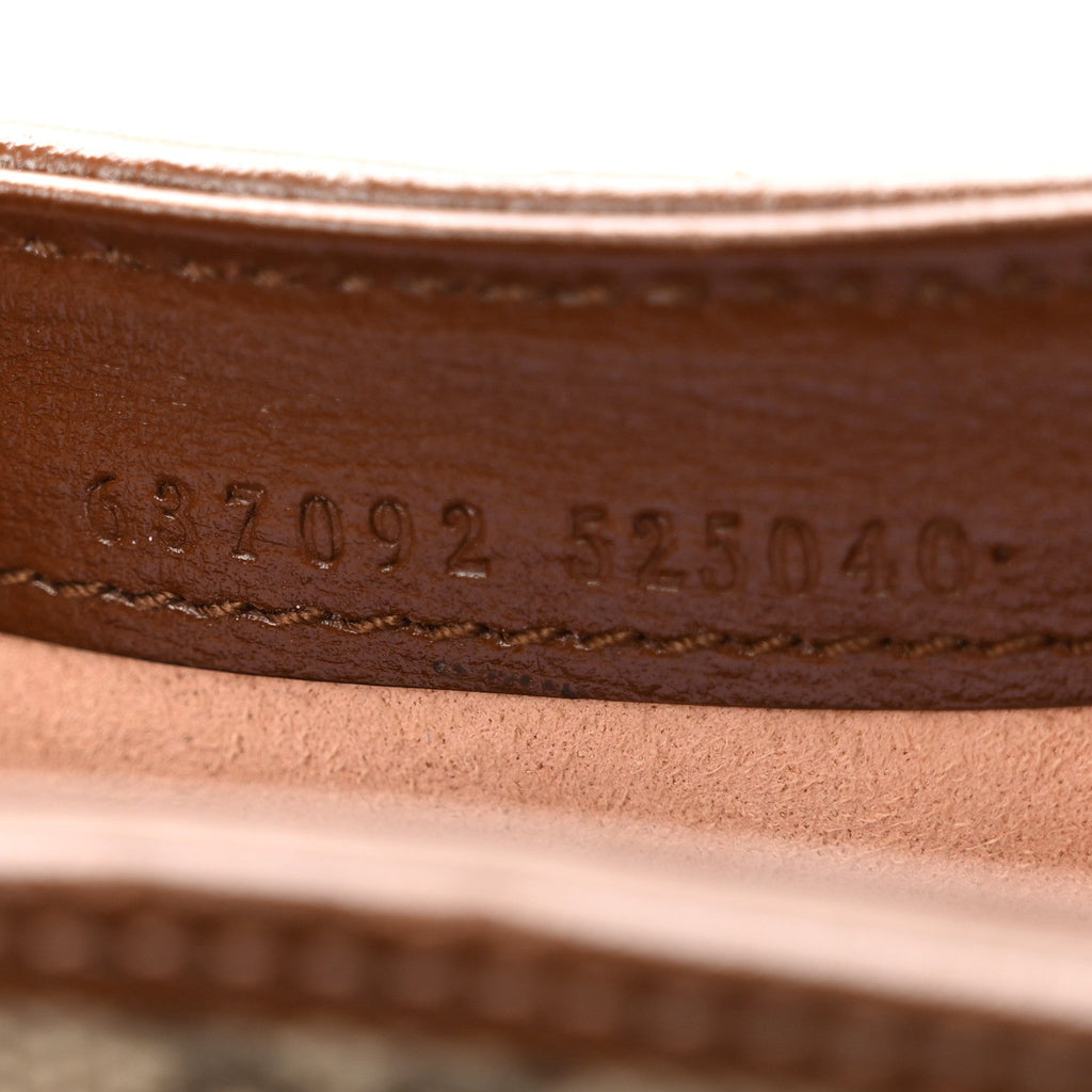 GG Supreme Monogram Azalea Calfskin Web Mini Jackie 1961 Hobo Beige Ebony Brown Sugar