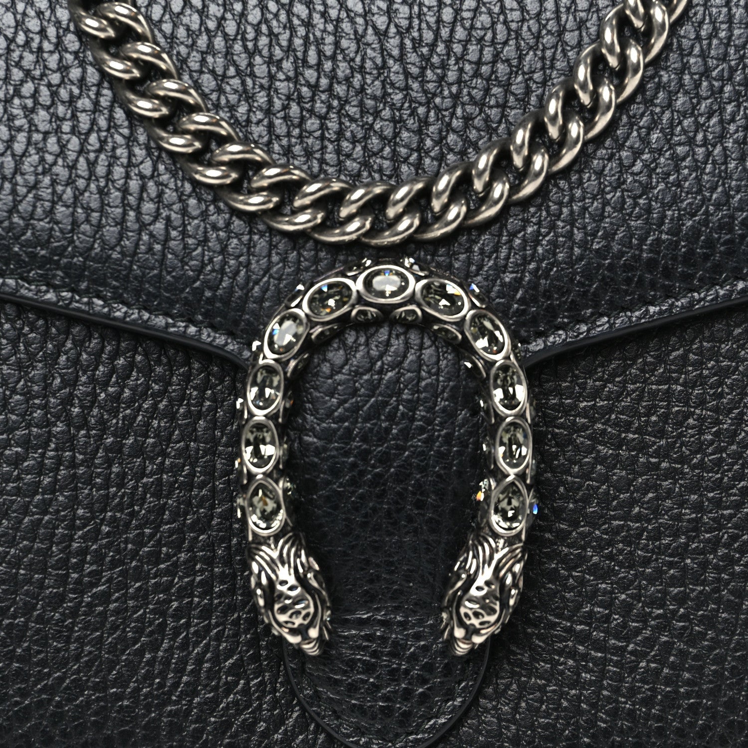 Calfskin Mini Dionysus Chain Wallet Black