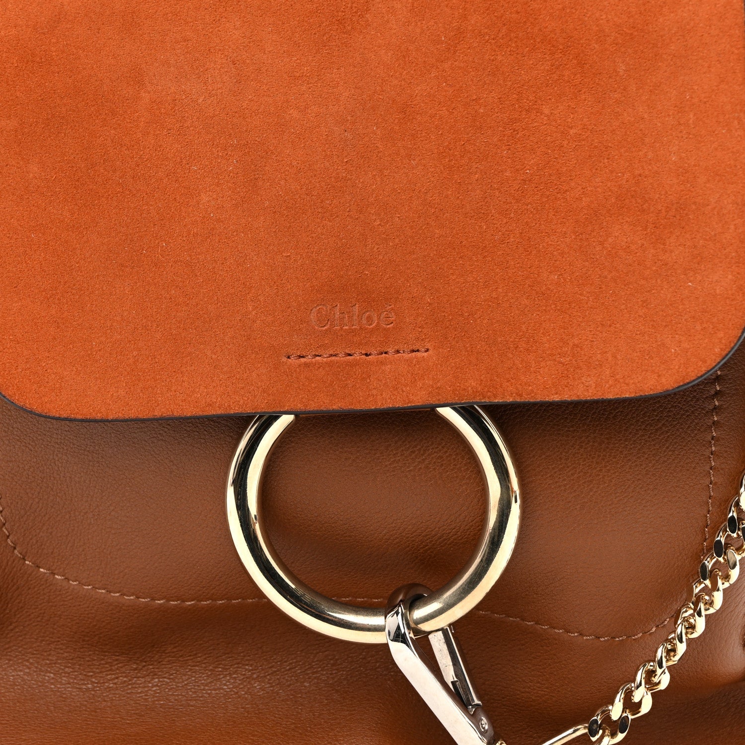 Suede Calfskin Medium Faye Backpack Tan