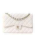 Caviar Quilted Jumbo Double Flap White