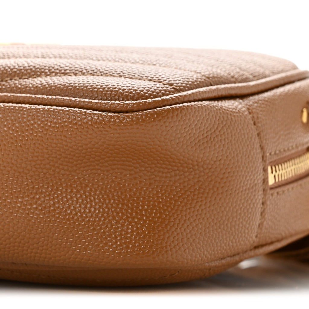 Grain De Poudre Matelasse Monogram Mini Lou Camera Bag Dark Natural