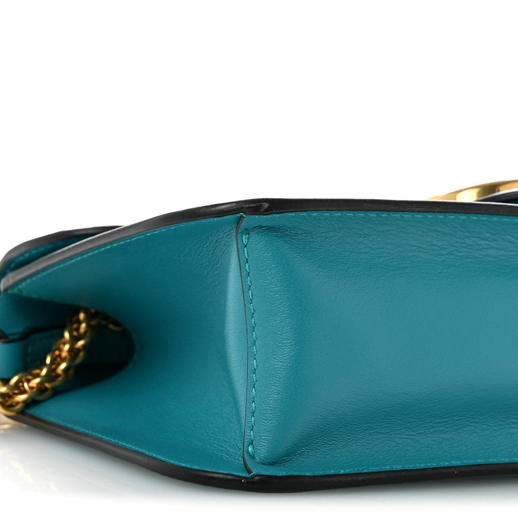 Calfskin Vlogo Loco Shoulder Bag Marine Green