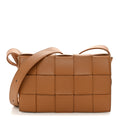 Lambskin Maxi Intrecciato Cassette Crossbody Bag Caramel