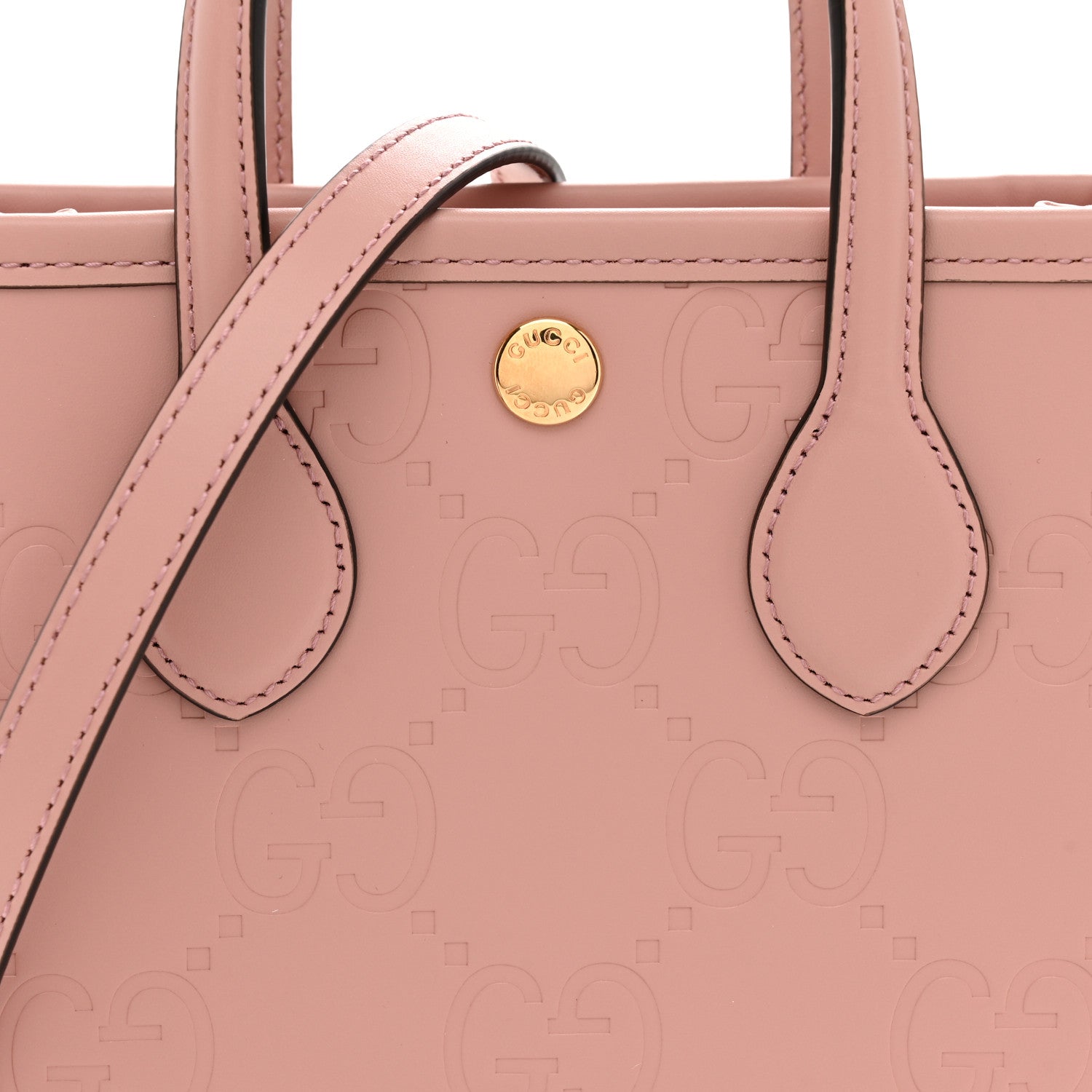 Gilbert Calfskin Jumbo GG Embossed Mini Tote Bag  Dusty Carmine