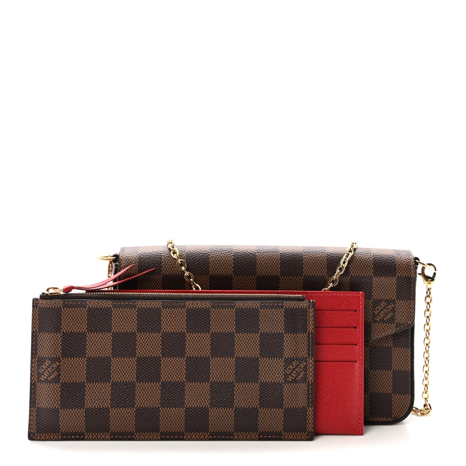Damier Ebene Pochette Felicie Chain Wallet