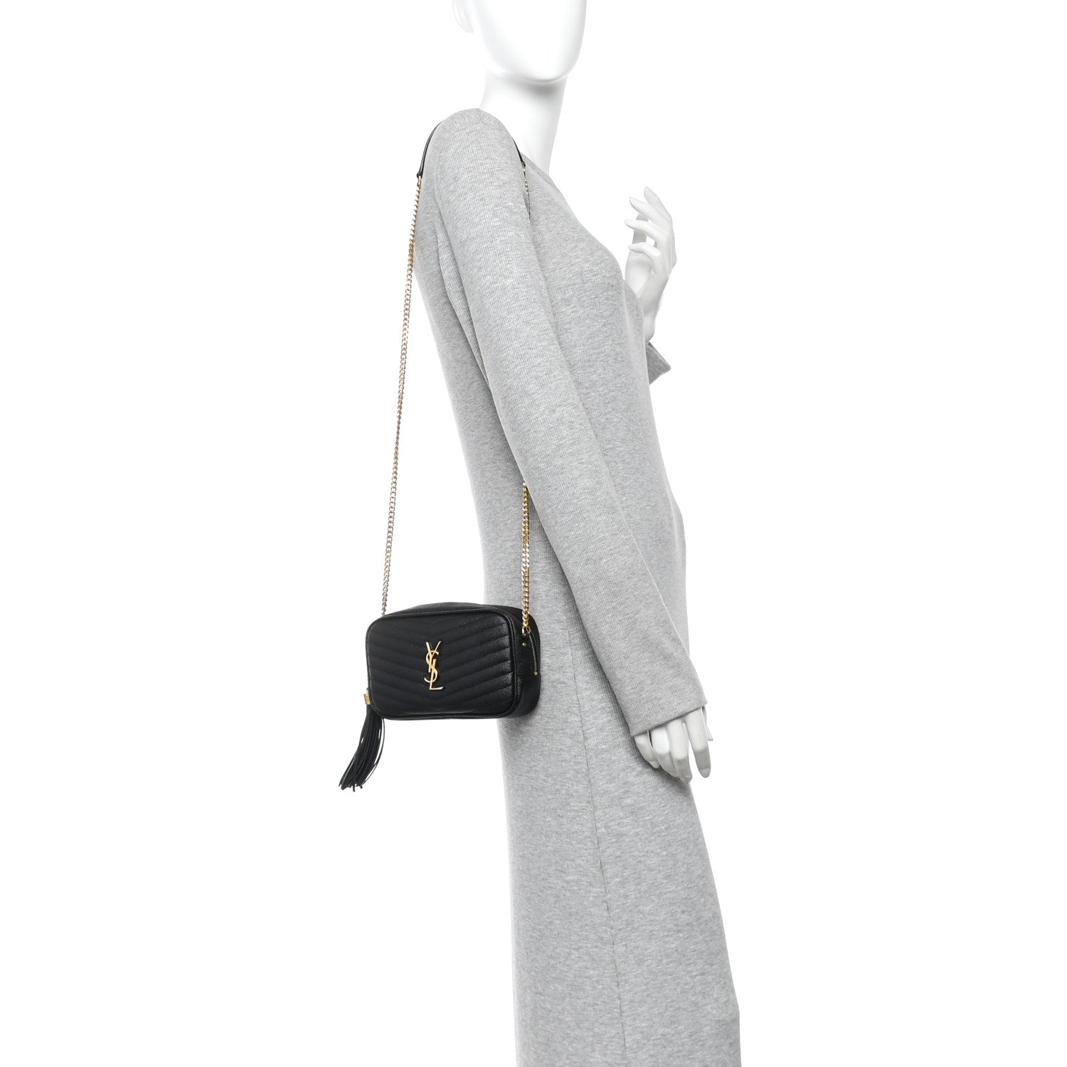 Grain De Poudre Matelasse Monogram Mini Lou Camera Bag Black