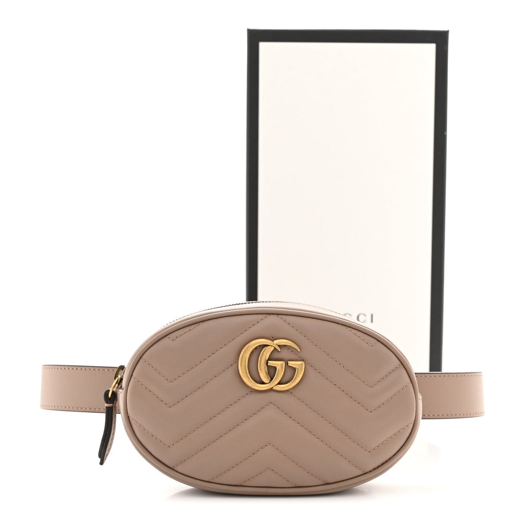 Calfskin Matelasse GG Marmont Belt Bag 85 34 Porcelain Rose