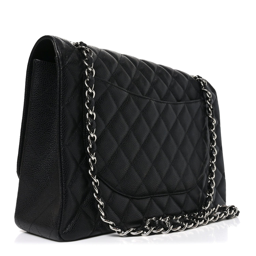 Caviar Quilted Maxi Single Flap Black
