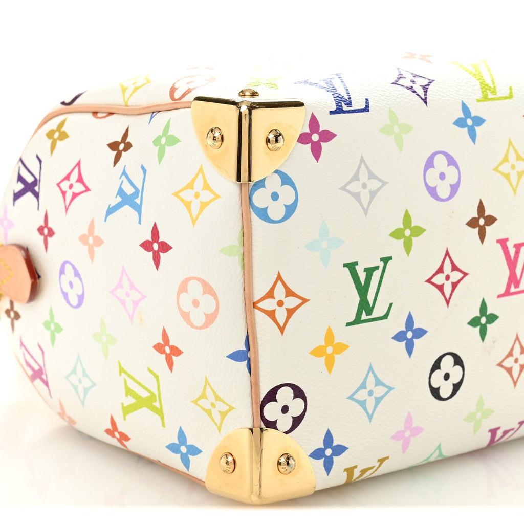 LV X TM Monogram Multicolor Speedy Bandouliere 25 White