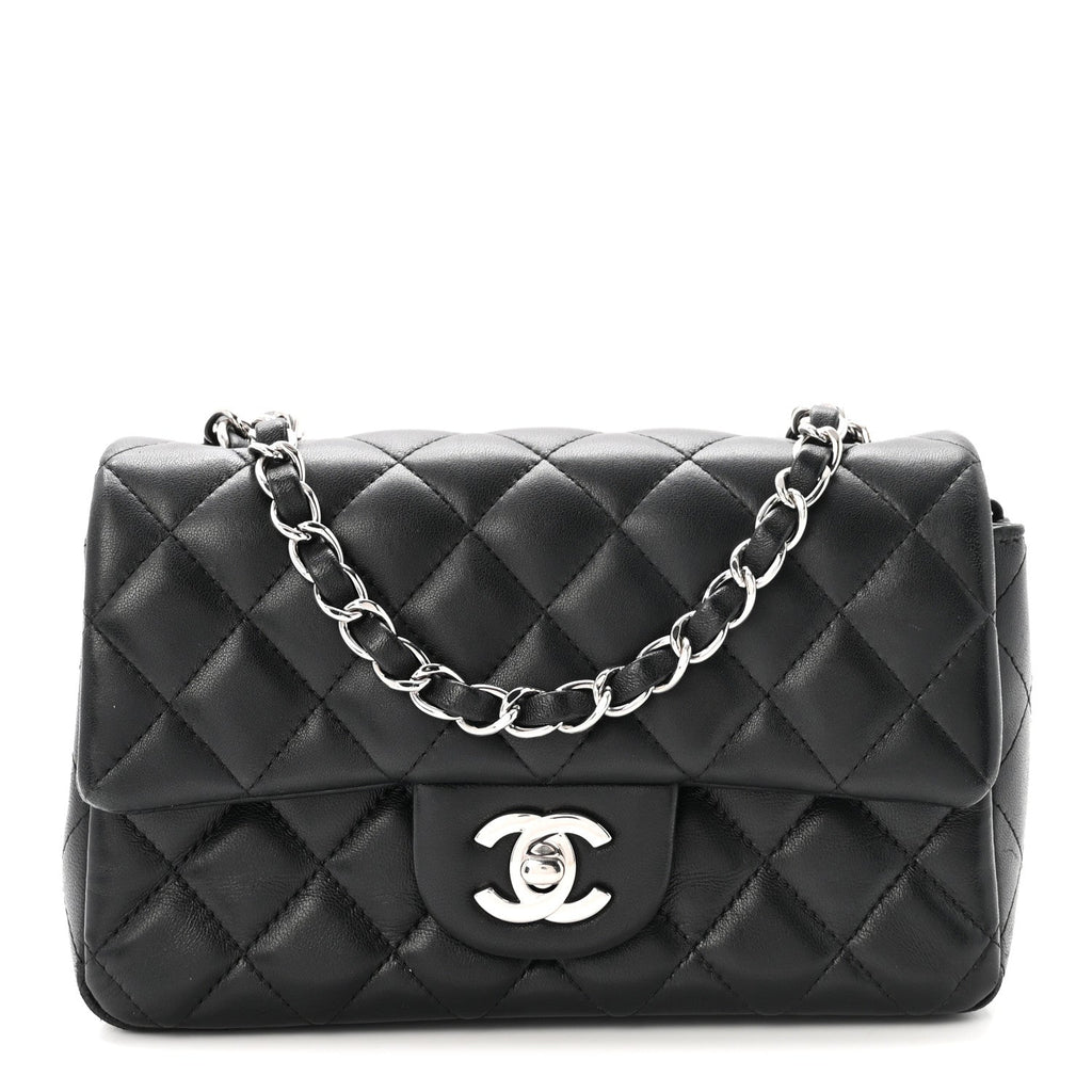 Lambskin Quilted Mini Rectangular Flap