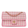 Metallic Lambskin Viscose Woven Flap Pink Gold