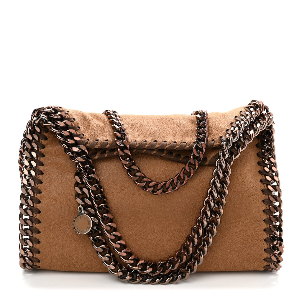 Shaggy Deer Mini Falabella Fold Over Tote Camel