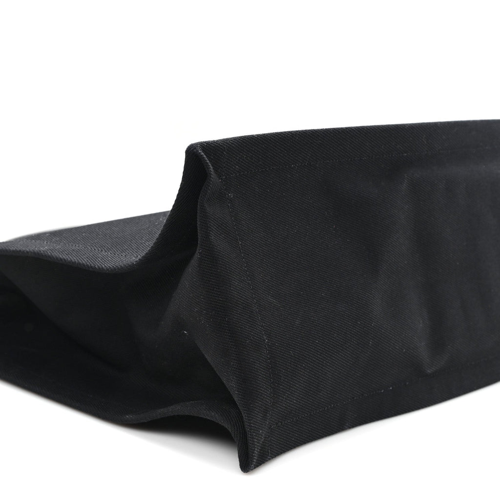 Linen Calfskin Rive Gauche Tote Black