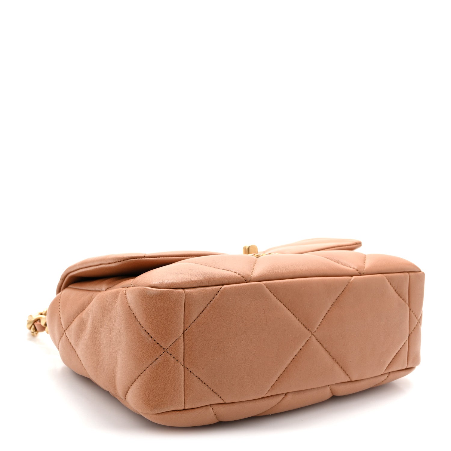 Lambskin Quilted Medium Chanel 19 Flap Brown