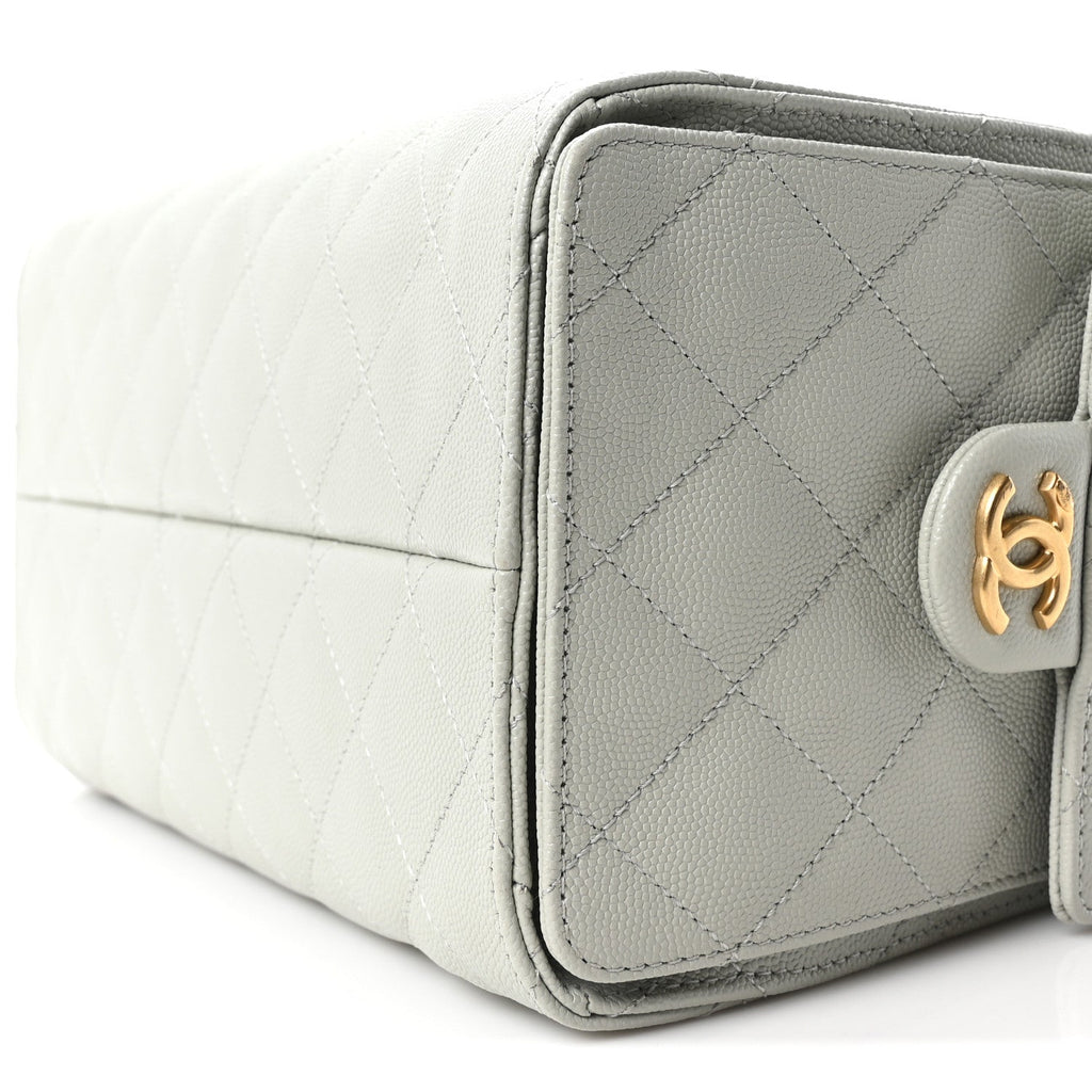 Caviar Quilted Small Chanel 25 Handbag Light Green