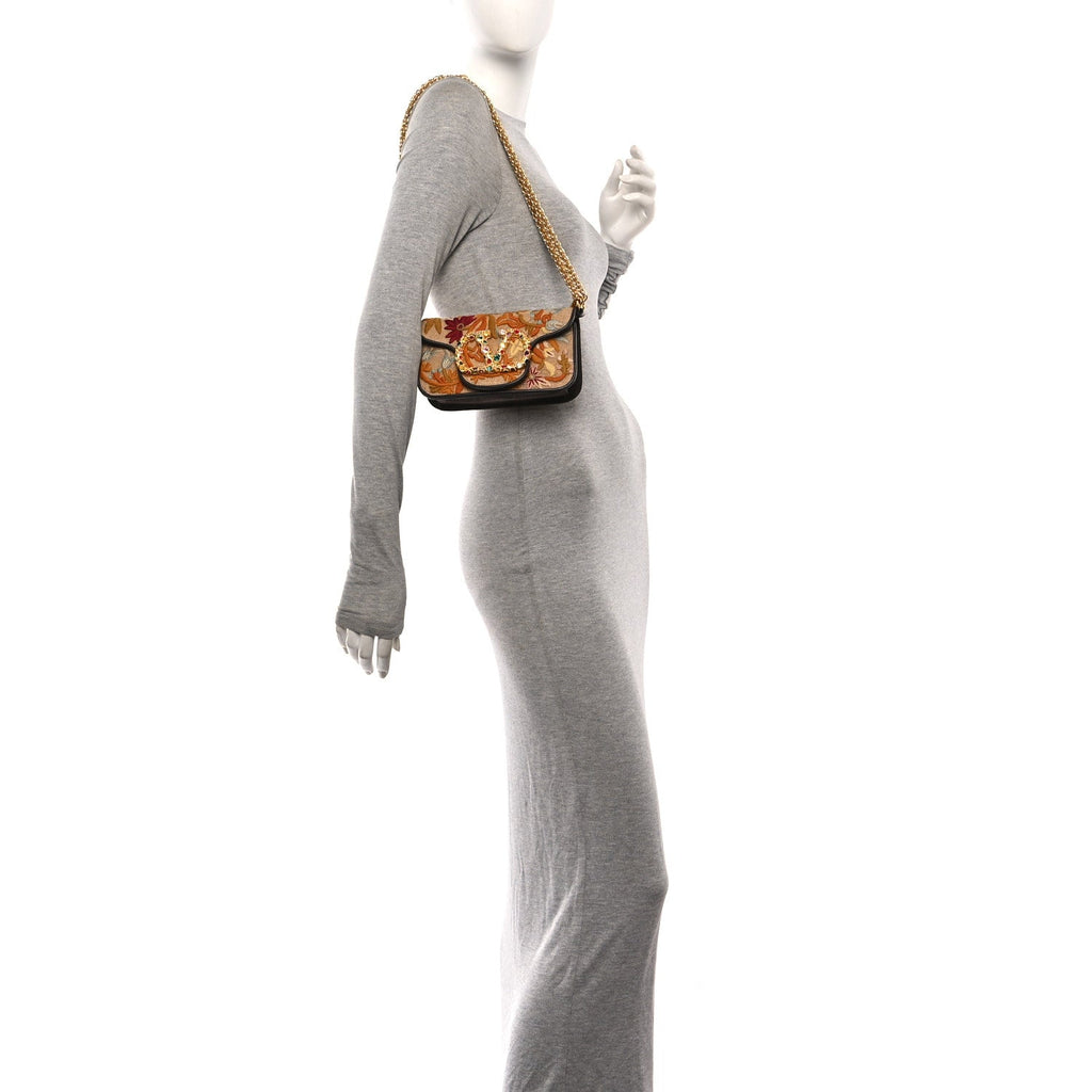 Fabric Karung Crystal Embroidered Vlogo Small Loco Shoulder Bag Multicolor