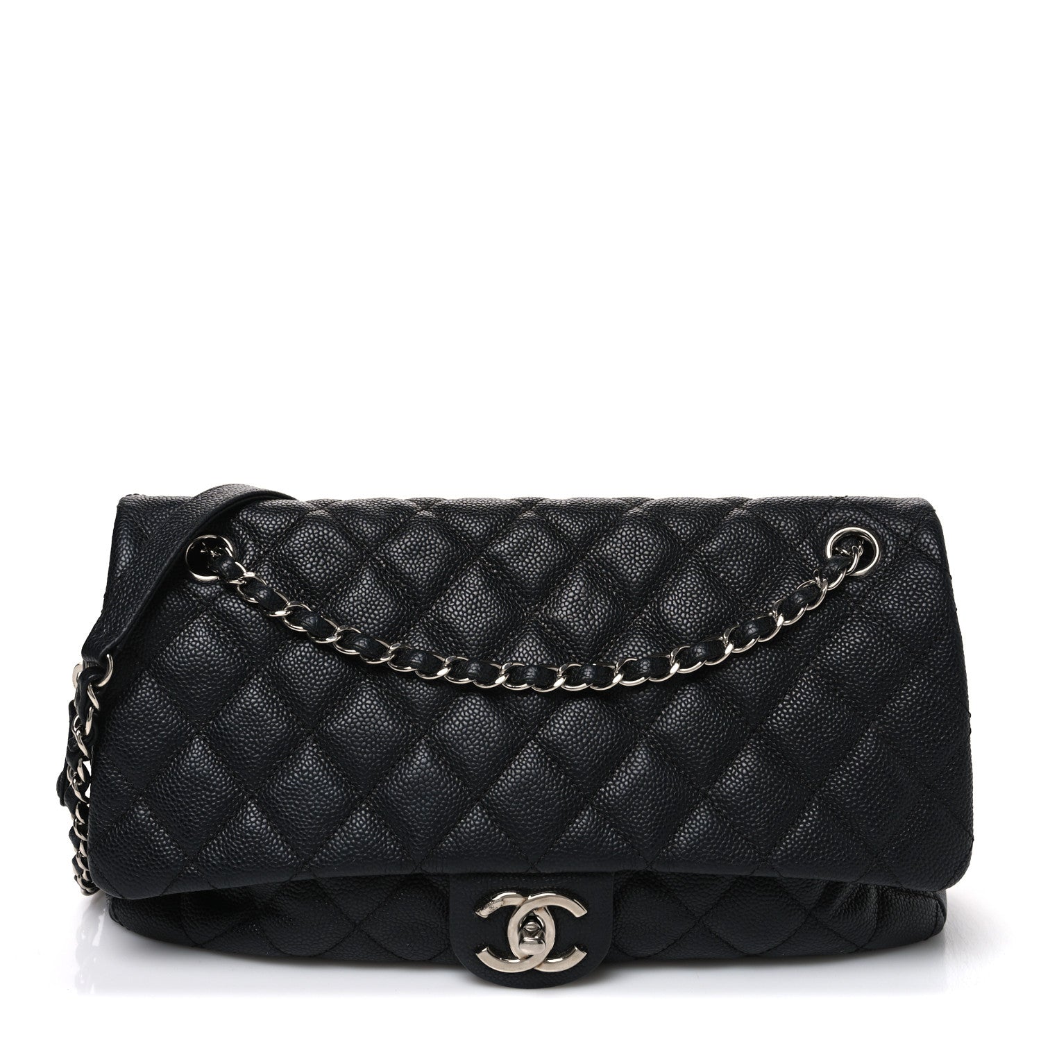 Caviar Quilted Jumbo Easy Flap Black