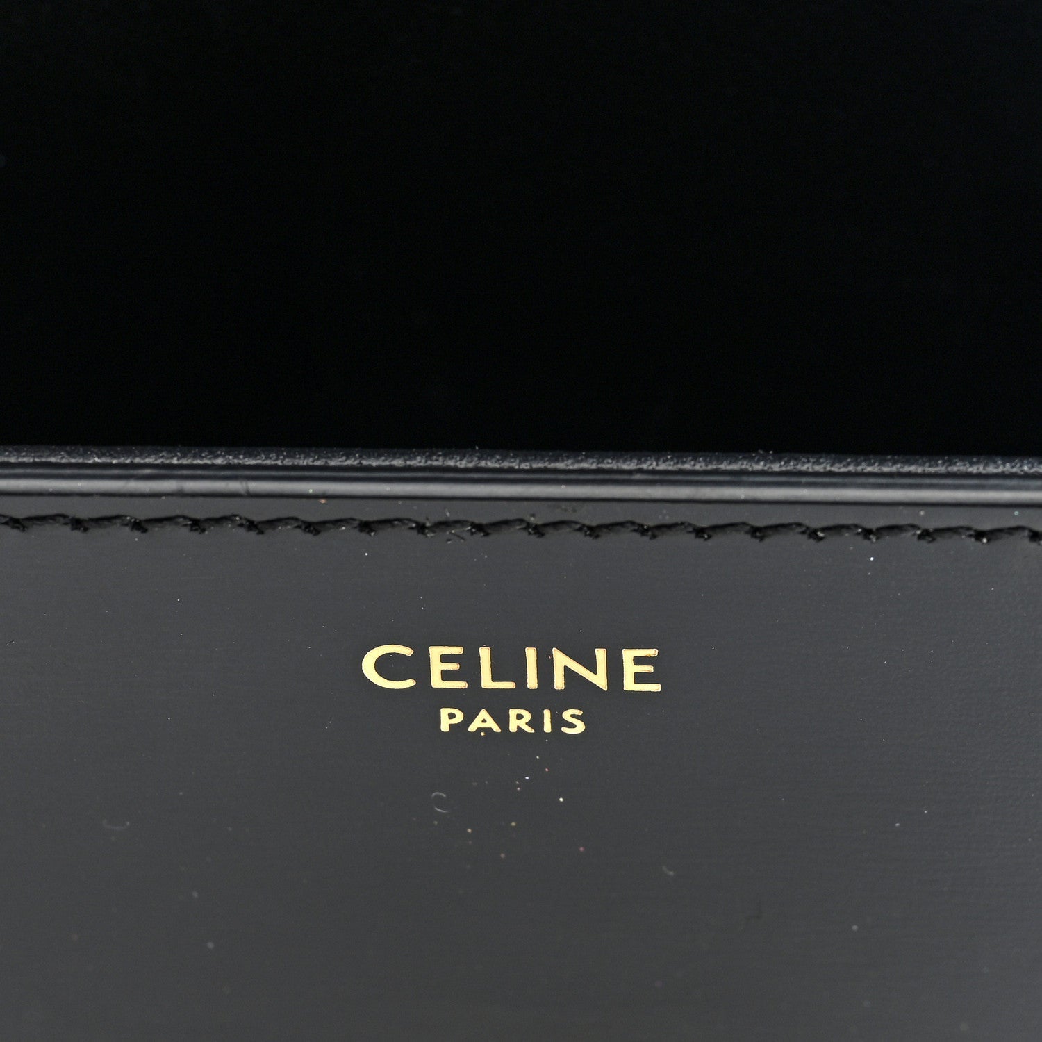 Shiny Calfskin Triomphe Mini Chain Box Bag Black