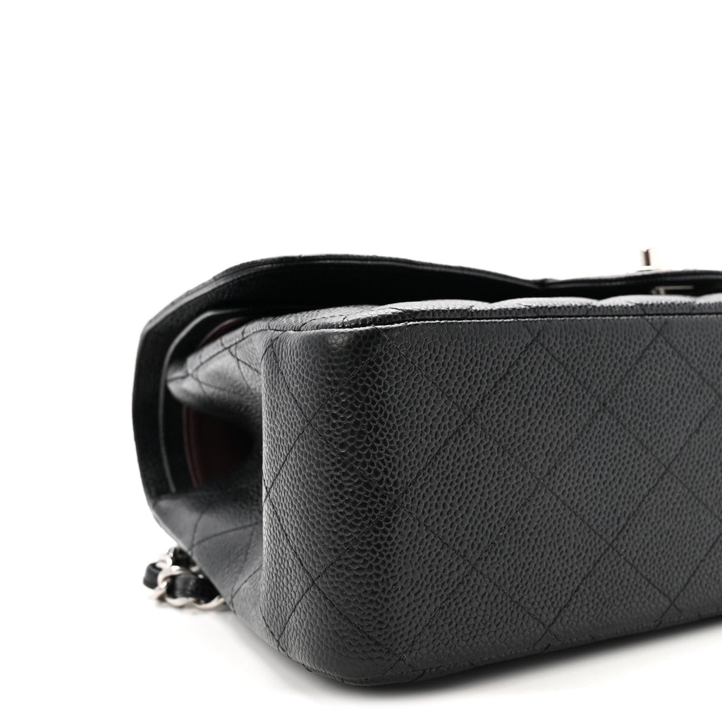 Caviar Quilted Jumbo Double Flap Black