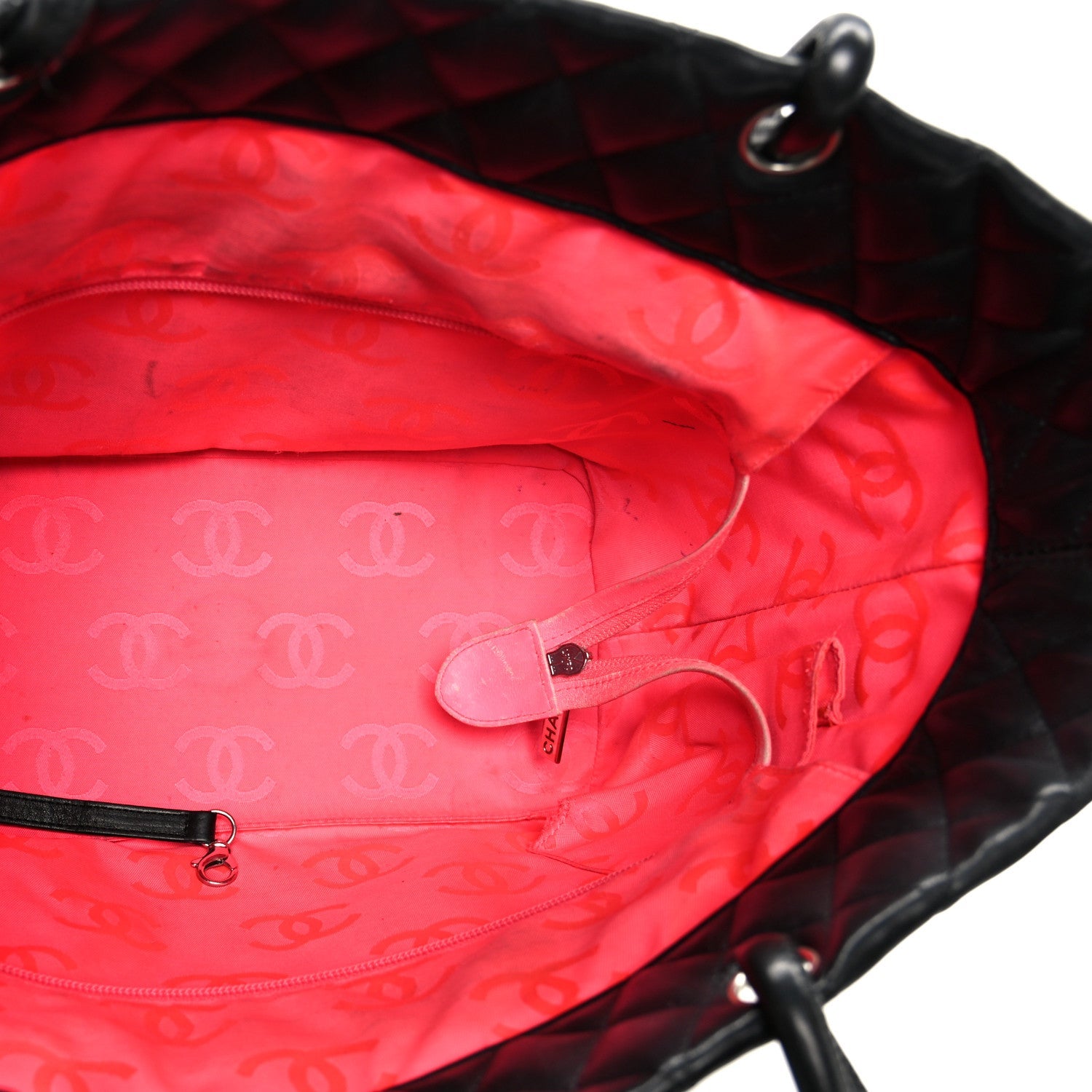 Calfskin Quilted Large Cambon Tote Black