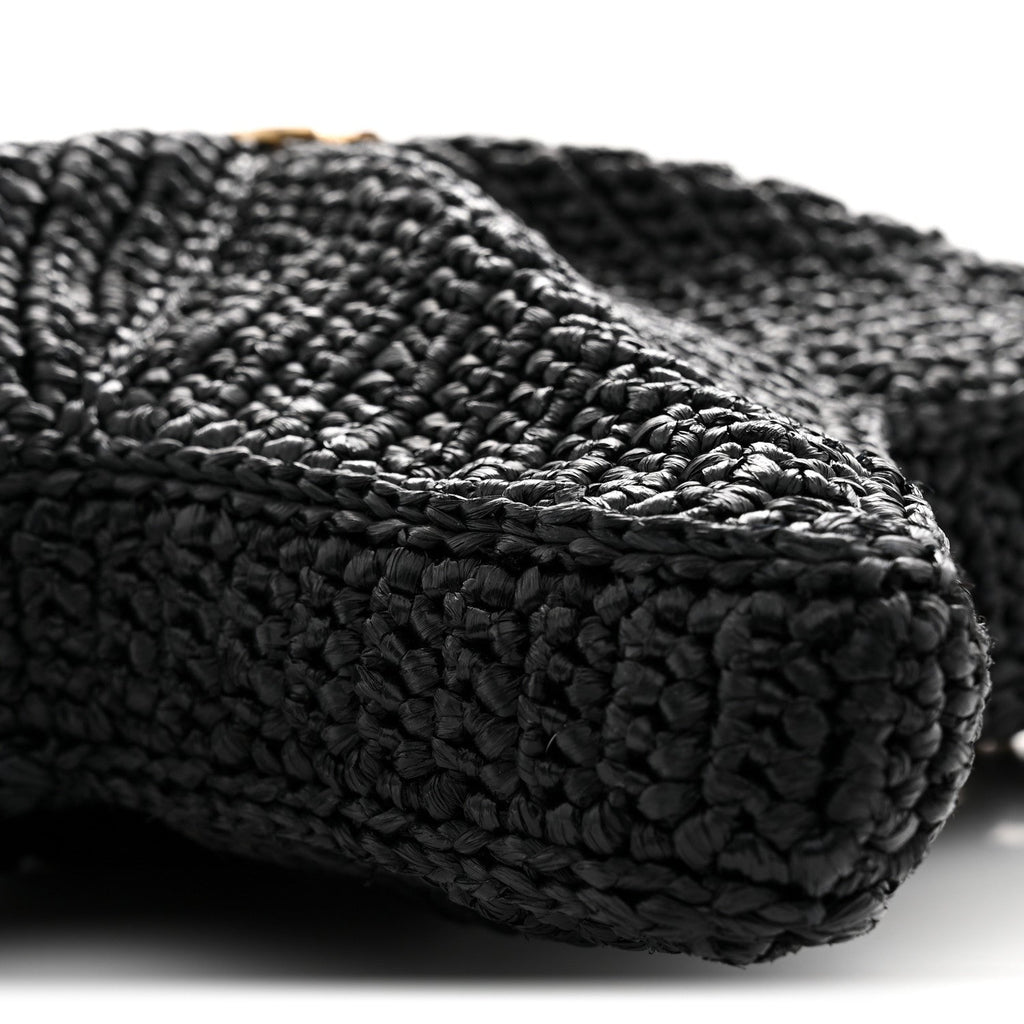 Raffia Star Coco Beach Bag Black