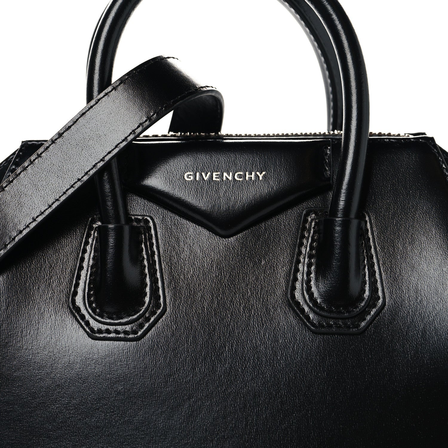 Shiny Lord Calfskin Mini Antigona Black
