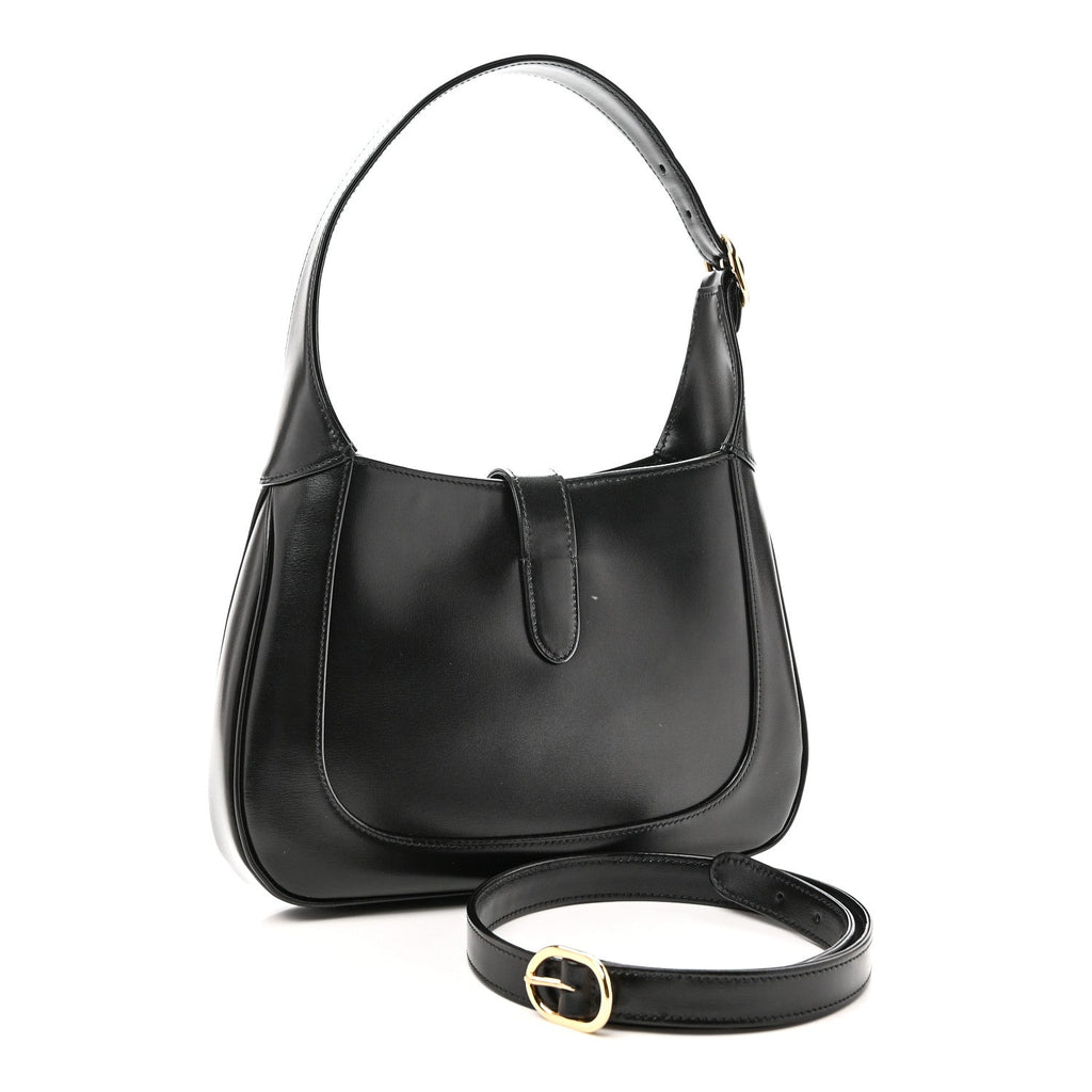 Boarded Dyana Lux Calfskin Small Jackie 1961 Hobo Black