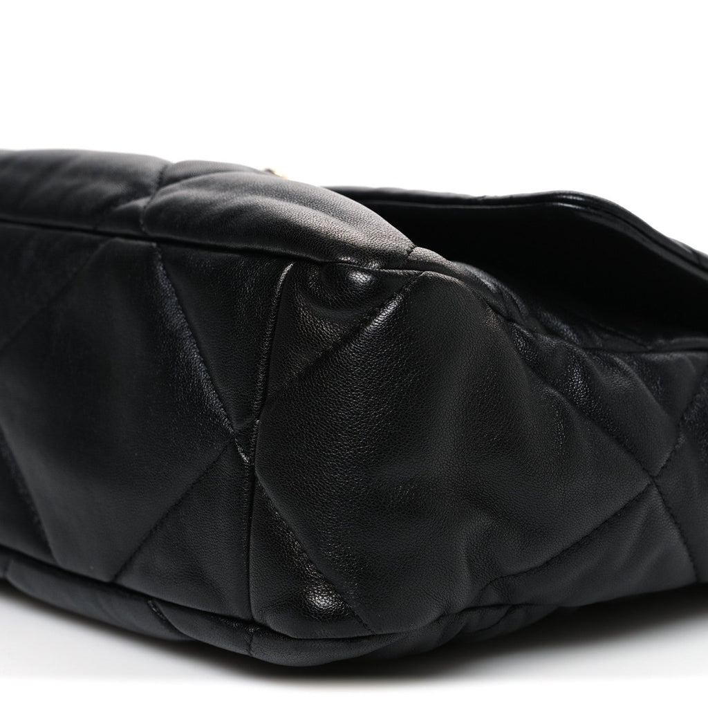 Lambskin Quilted Large Chanel 19 Flap Black