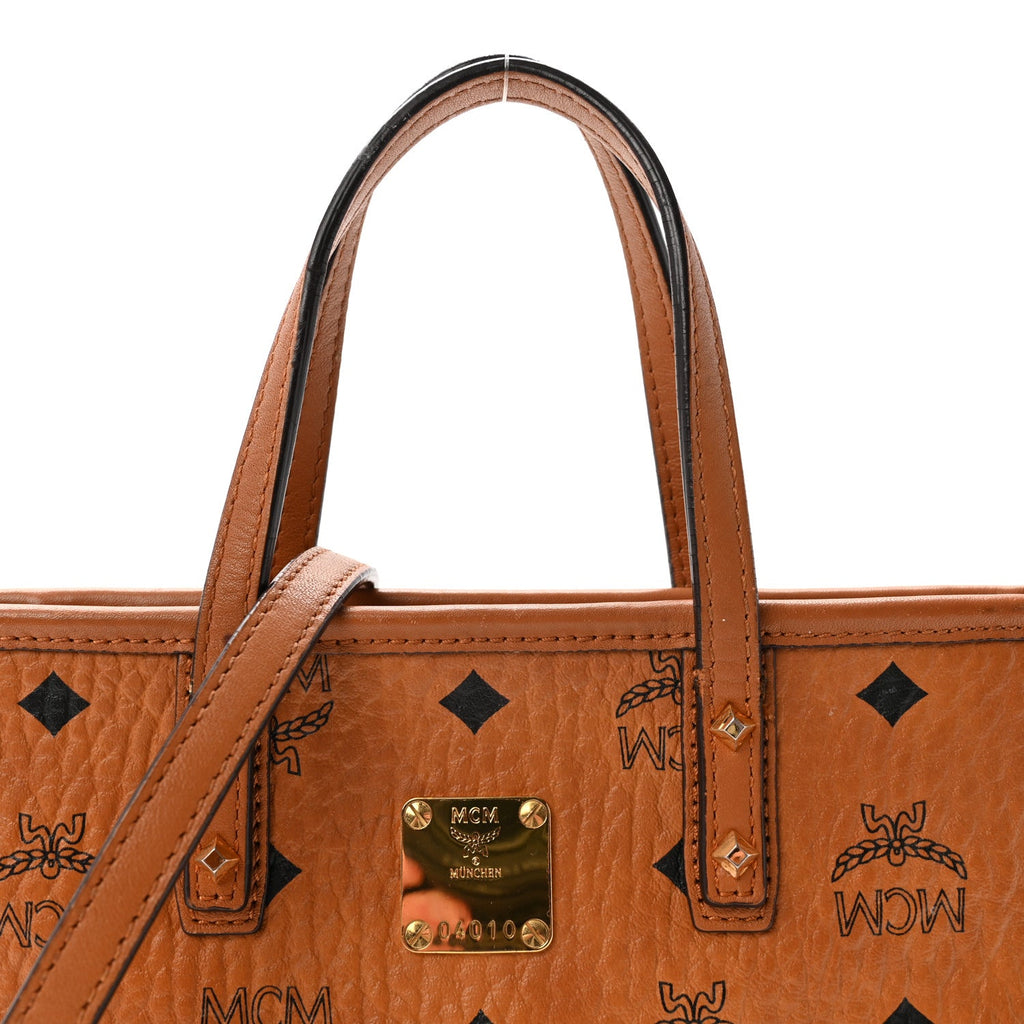 Visetos Mini Anya Top Zip Shopper Tote Cognac