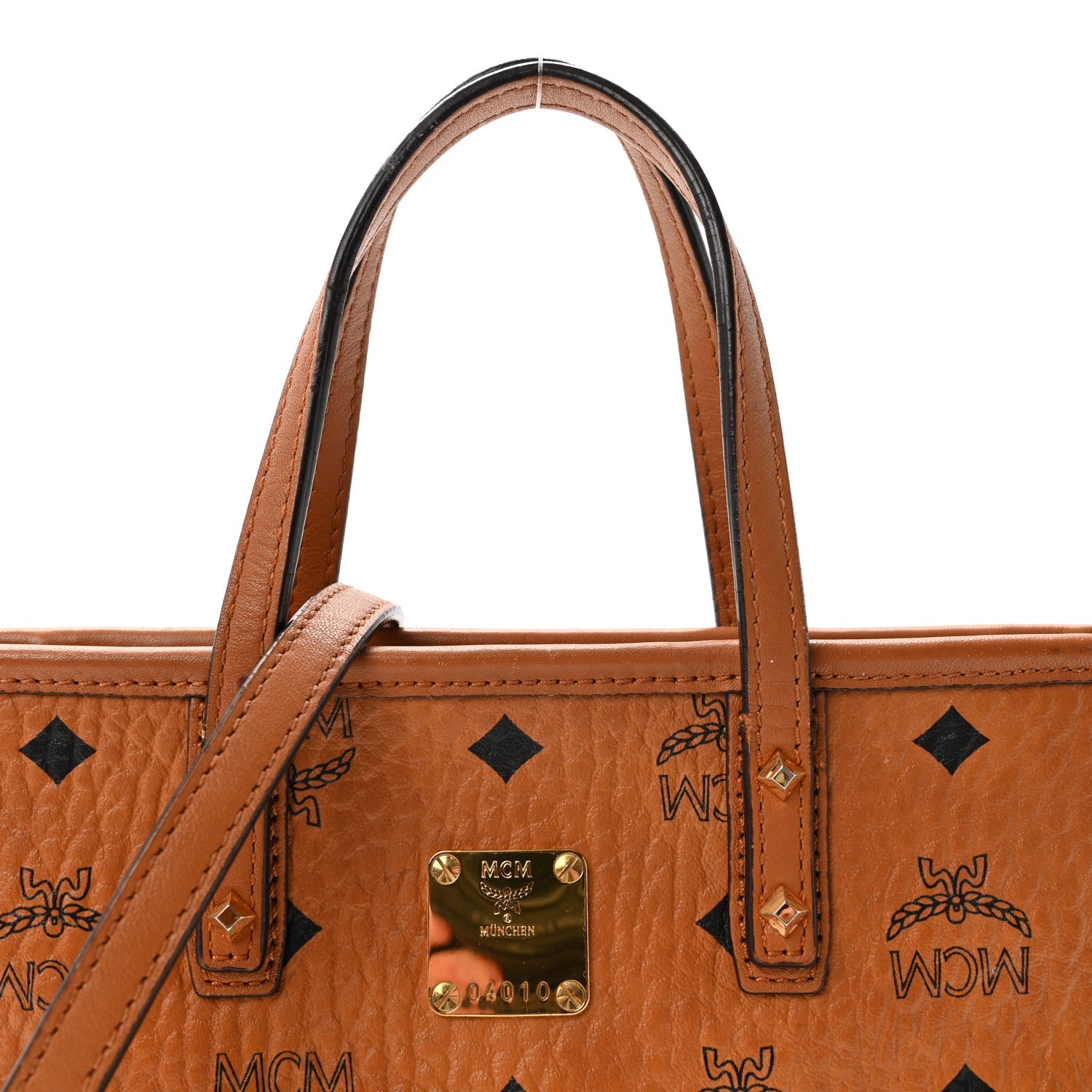Visetos Mini Anya Top Zip Shopper Tote Cognac
