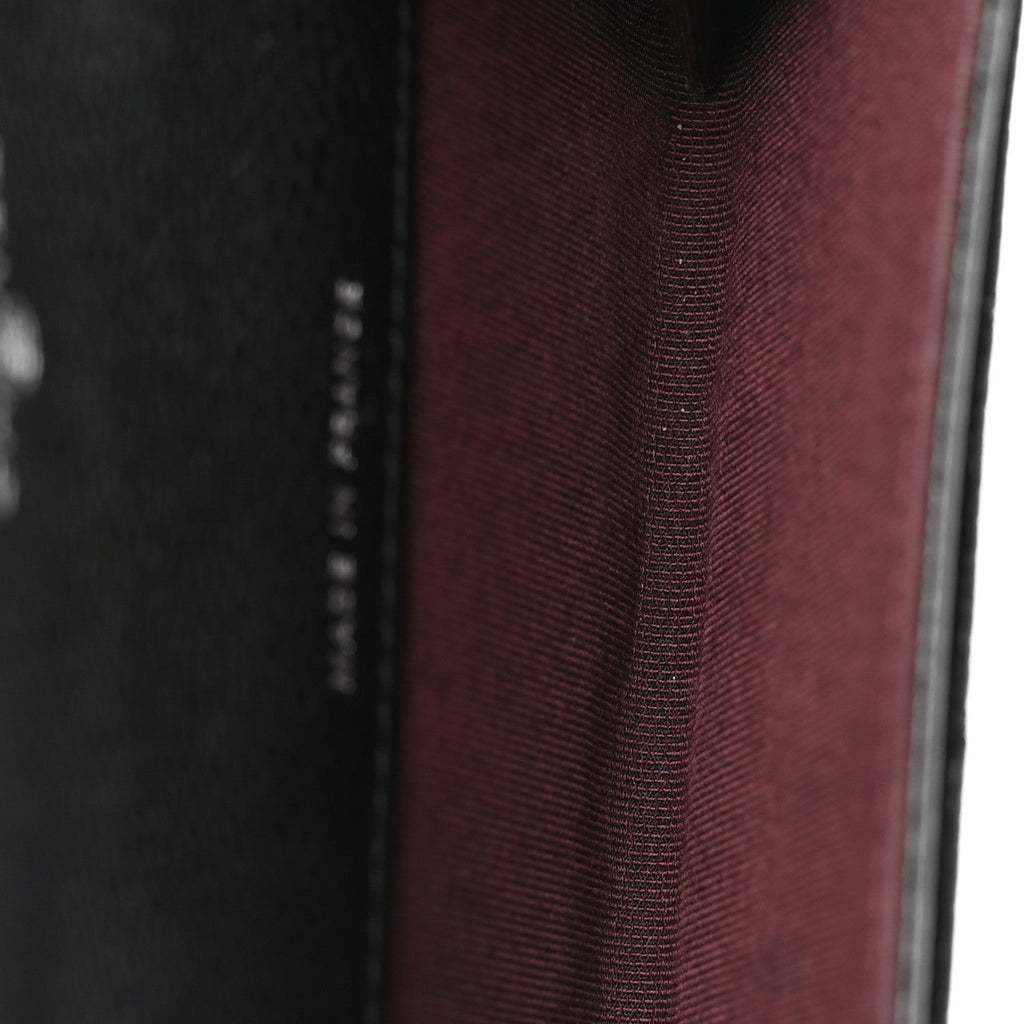 Caviar Quilted Flap Card Holder Wallet Black