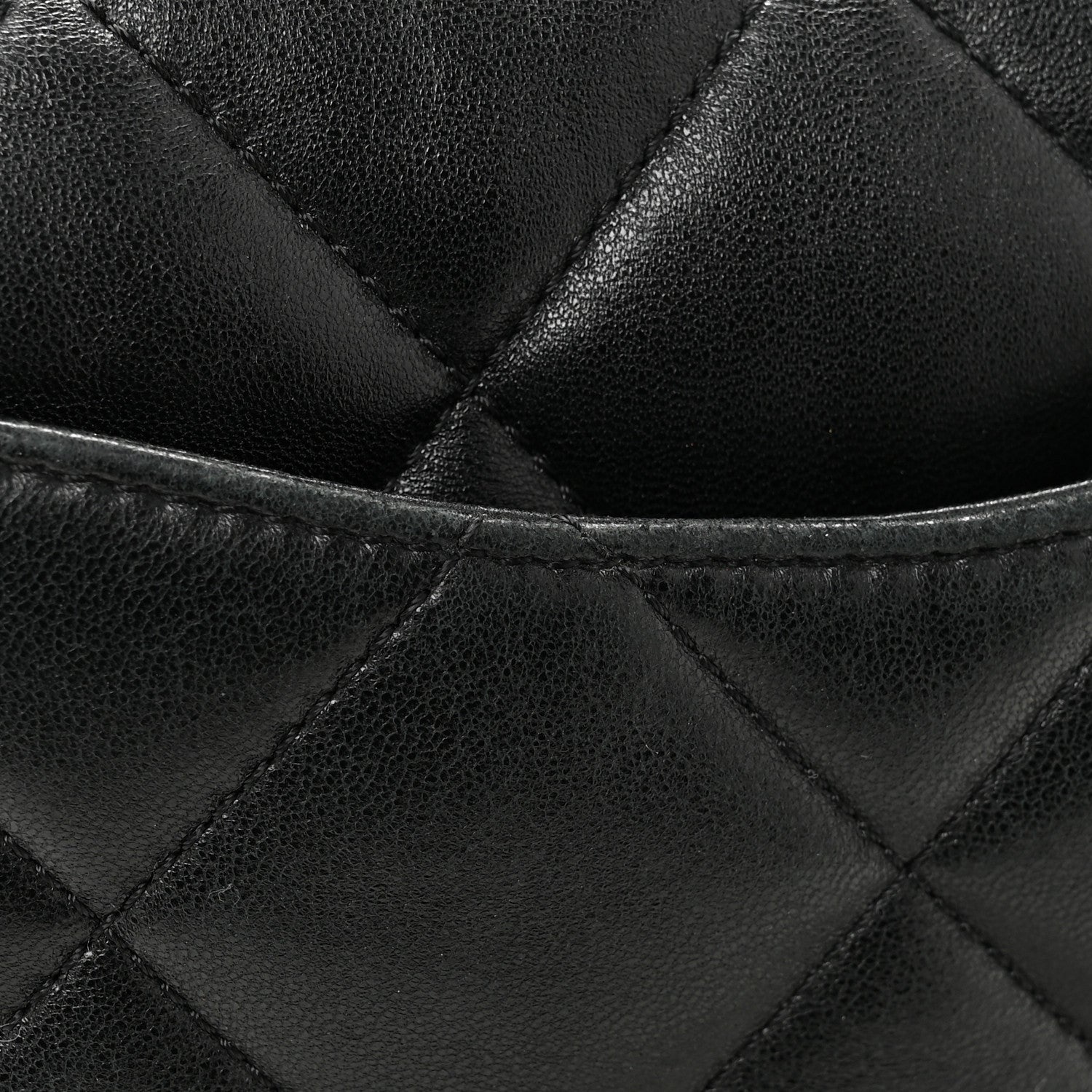 Lambskin Plexiglass Quilted Coco Love Flap Black