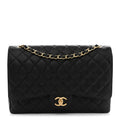Caviar Quilted Maxi Double Flap Black