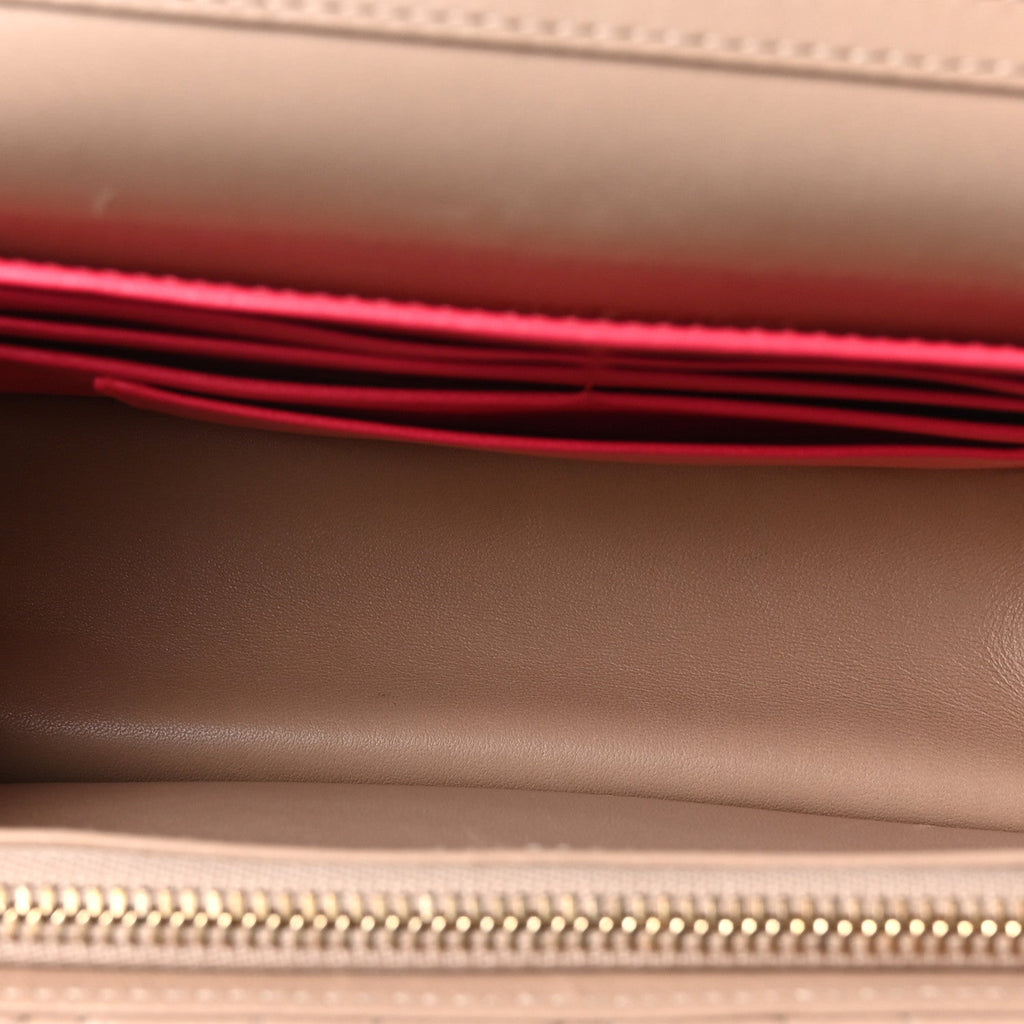 Lambskin Cannage Miss Dior Promenade Pouch Beige