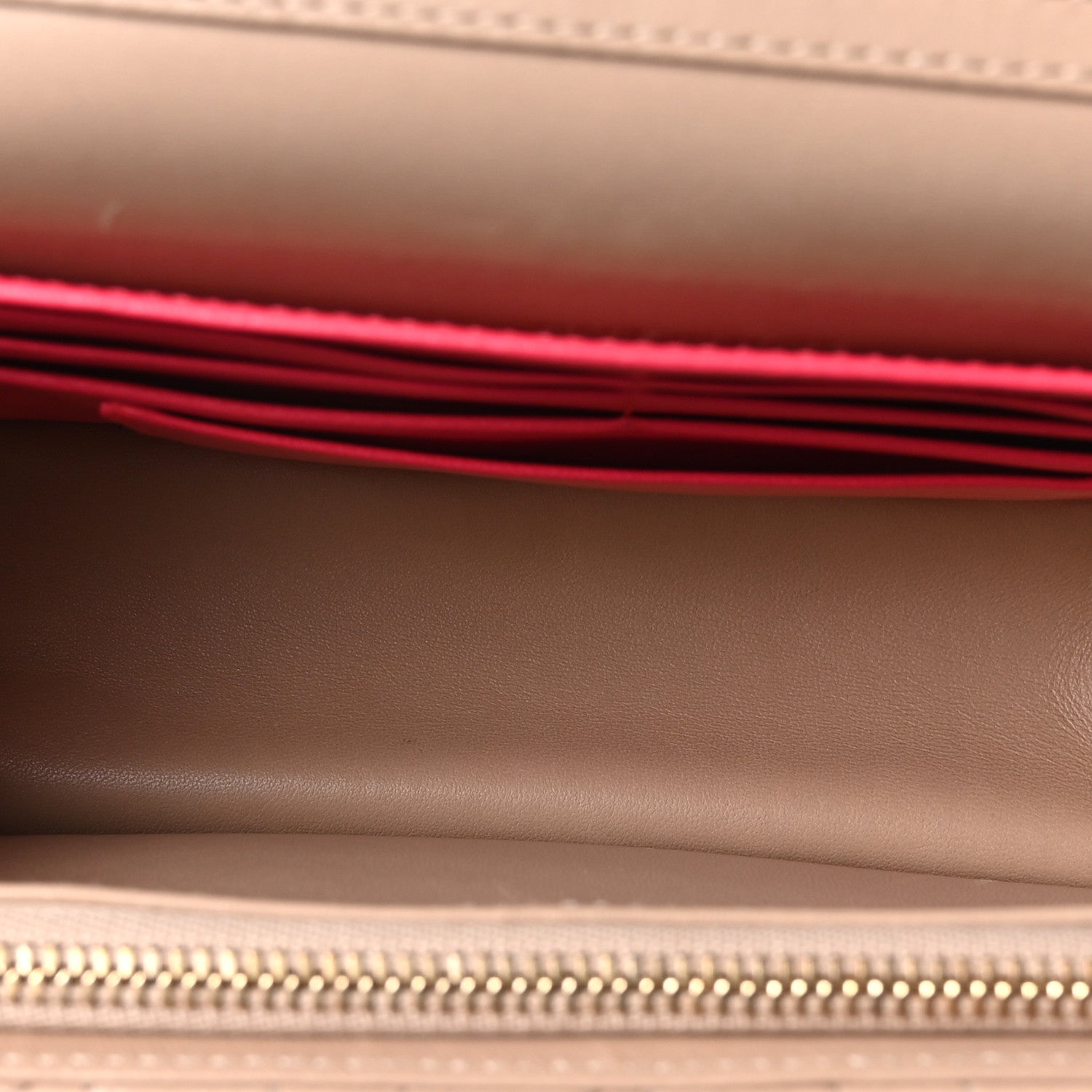 Lambskin Cannage Miss Dior Promenade Pouch Beige