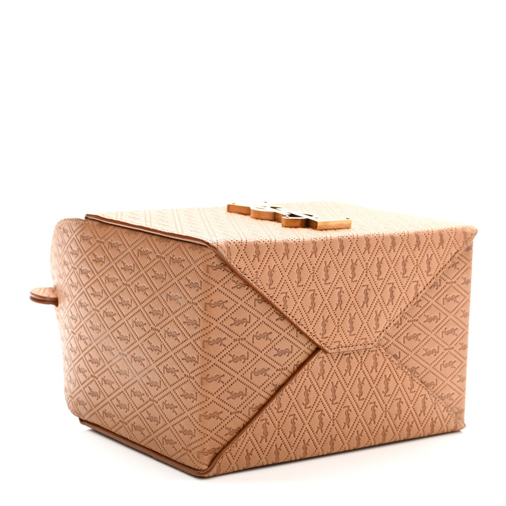 Calfskin Monogram Take Away Box Dusty Vintage Brown Gold