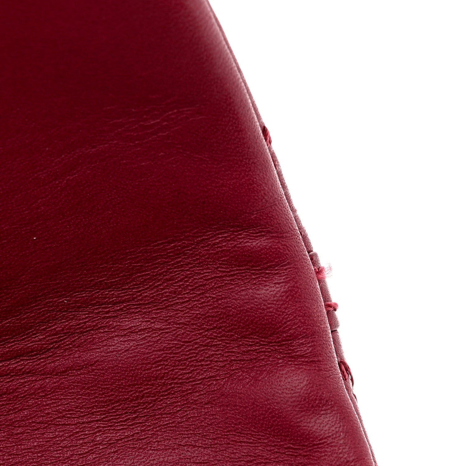 Calfskin Quilted Double Stitch Hamptons Clutch with Chain Red