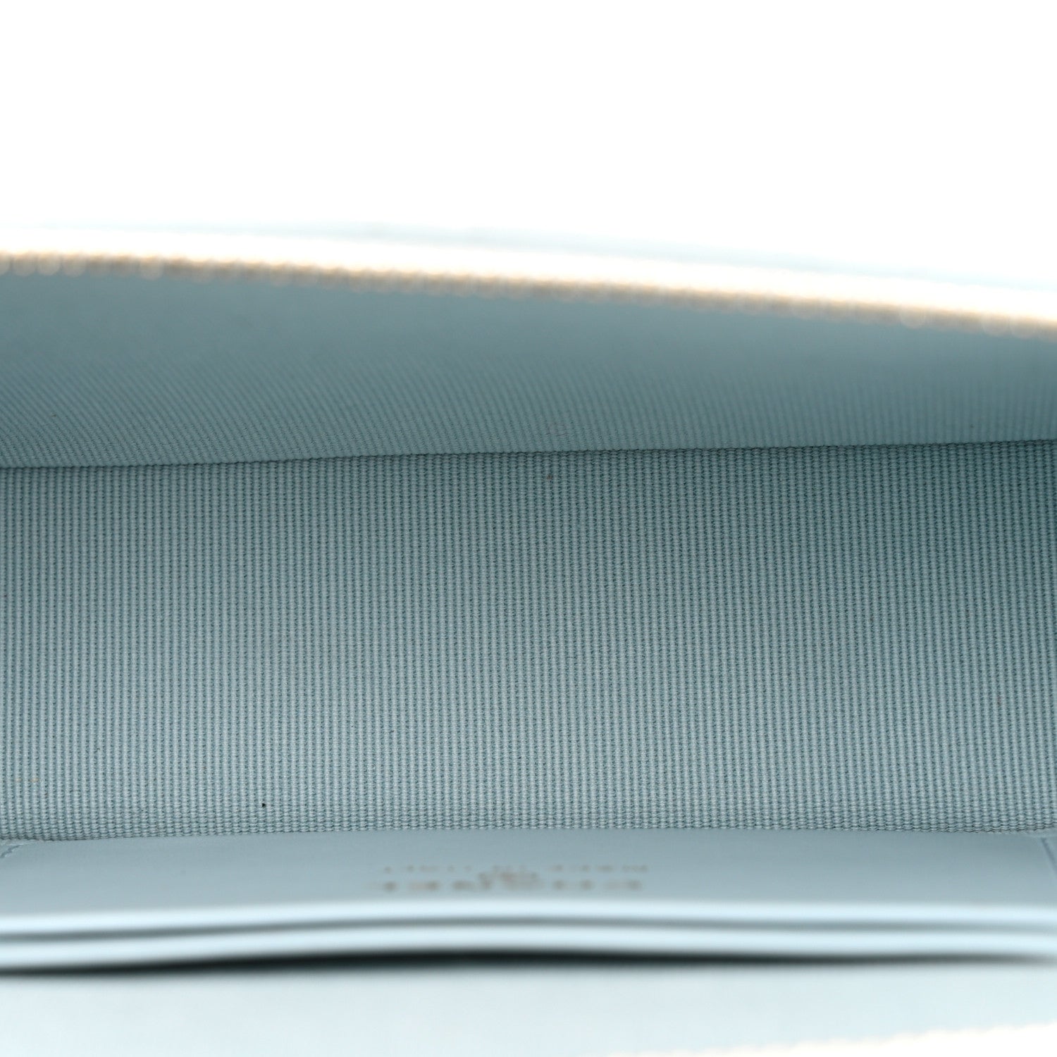 Caviar Quilted Top Handle Slim Vanity With Chain Light Blue