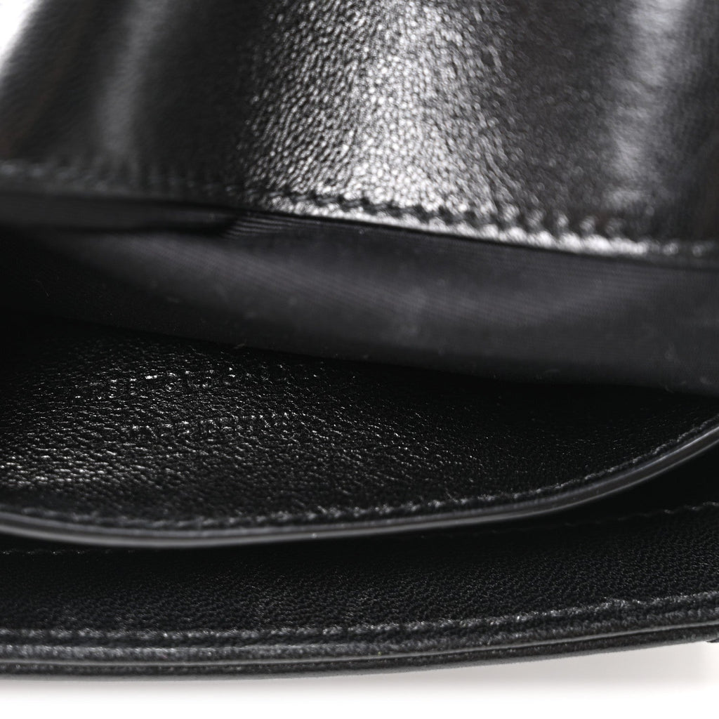 Lambskin Quilted Monogram Toy Loulou Crossbody Bag Black