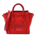 Drummed Calfskin Nano Luggage Vermillion