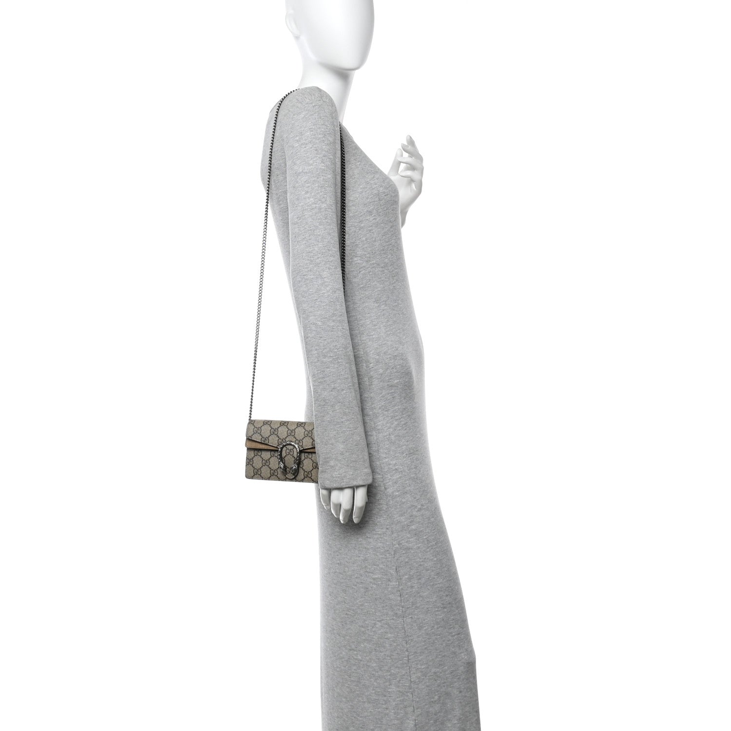 GG Supreme Monogram Super Mini Dionysus Shoulder Bag Taupe