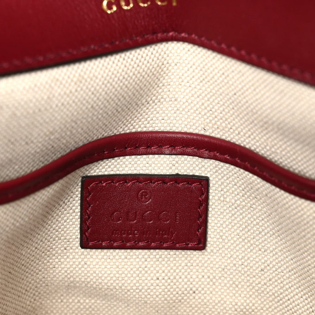 GG Supreme Monogram Horsebit 1955 Soft Small Shoulder Bag Beige Ebony Rosso Ancora