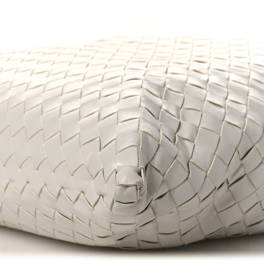Calfskin Intrecciato Large Hop Sterling White
