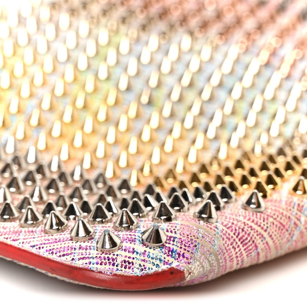 Metallic Suede Unicorn Studded Loubiclutch Multicolor